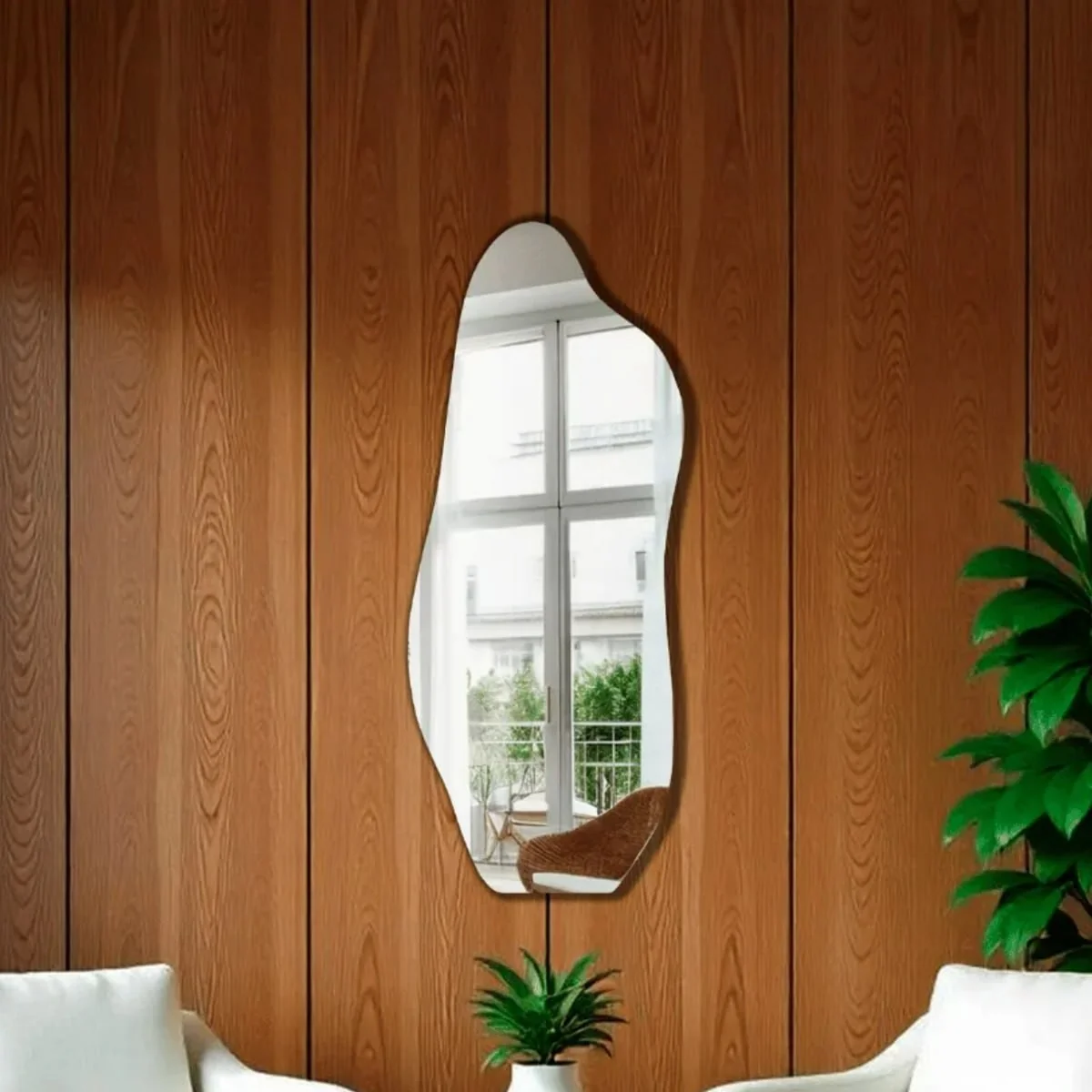 Espelho Orgânico Corpo Inteiro 90cmx40cm Pinterest Polido Moldura Magnus - Dupla Face