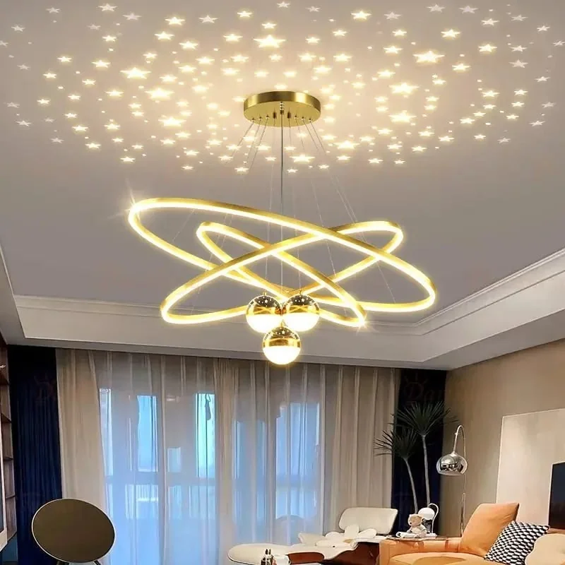 Luminárias Led Lustre 60w 127/220v Dourado