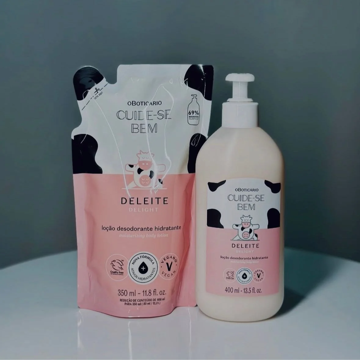 Combo Cuide-se Bem Deleite • Loção Corporal 400ml • ⁠Refil 350ml
