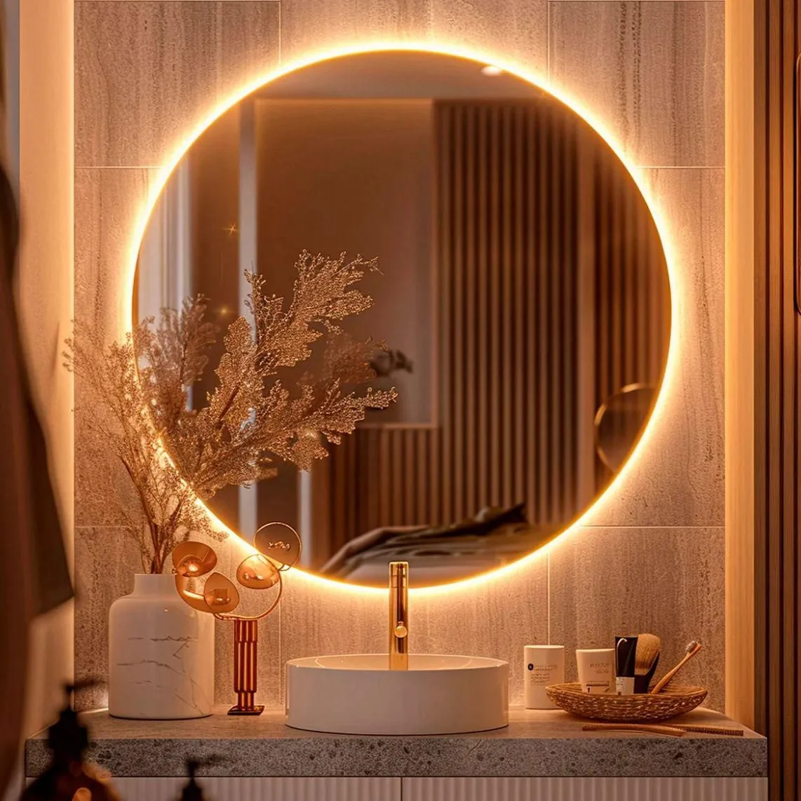 Espelho Redondo 60cm C/ Led