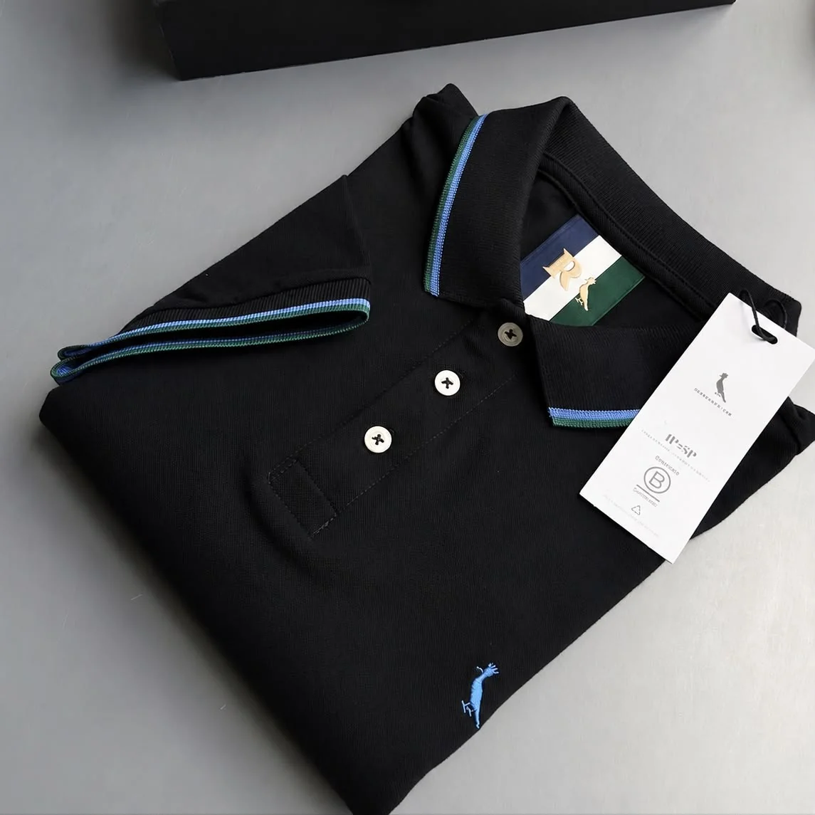 Camisa Polo Masculino Preto Curta