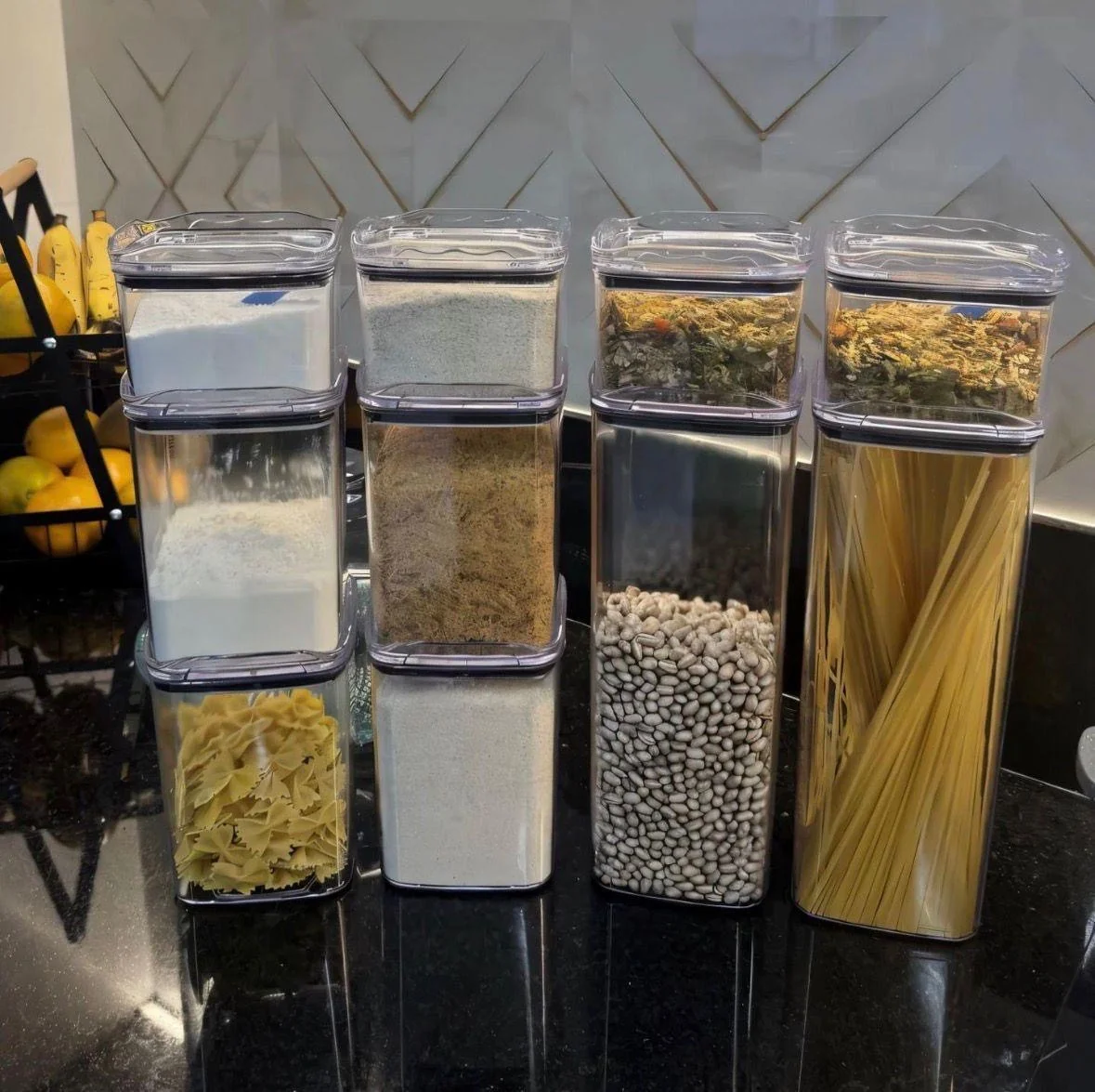 Kit 10 Organizadores Pote Hermético Empilhável Em Acrílico