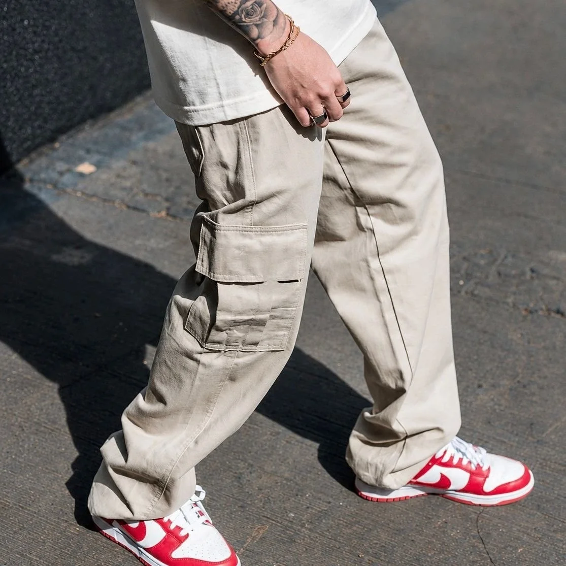 Calça Cargo Masculina Larga Streetwear