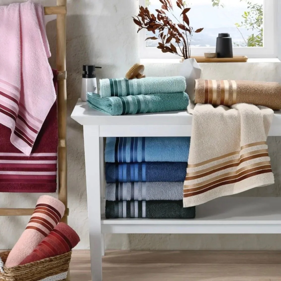 Jogo Toalhas Banho Grossas Macias Algodão 4pç Absorventes (6 cores)