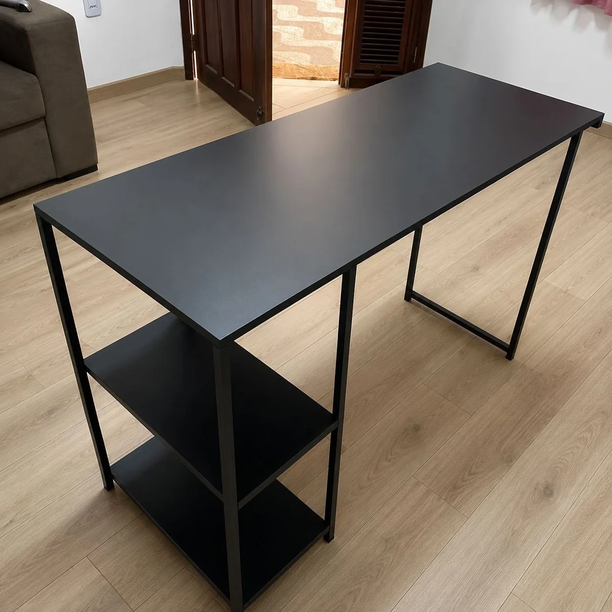 Escrivaninha Mesa Office Estudo Estilo Industrial Cor Preto 1,10m Klm Store